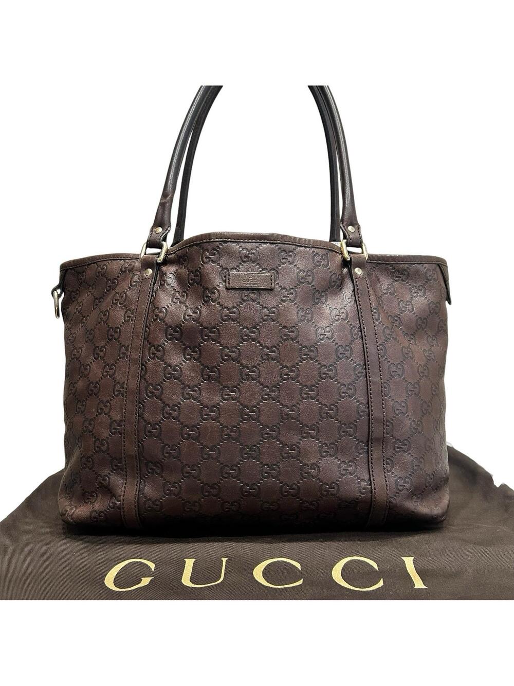 Gucci Tote Bag Shoulder Leather Brown #277954G46B